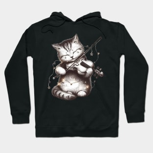 Cat playing a violin Hoodie